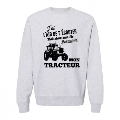 Coton Ouaté sans capuche  ''Mon tracteur" 